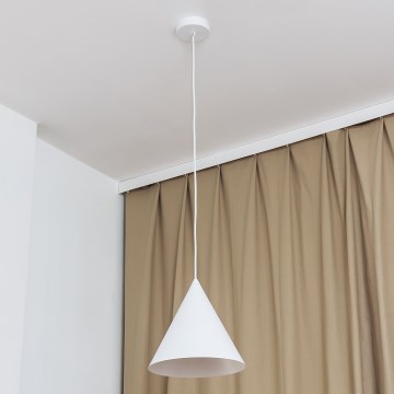 Luster na lanku ETNA 1xE27/15W/230V pr. 25 cm biely