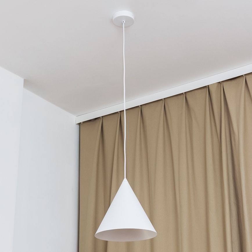 Luster na lanku ETNA 1xE27/15W/230V pr. 25 cm biely