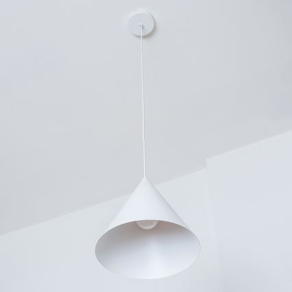 Luster na lanku ETNA 1xE27/15W/230V pr. 25 cm biely
