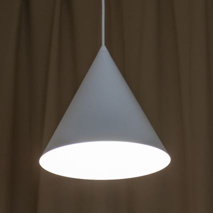 Luster na lanku ETNA 1xE27/15W/230V pr. 25 cm biely
