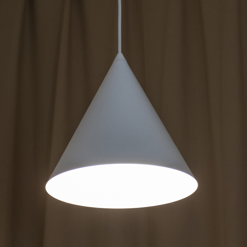 Luster na lanku ETNA 1xE27/15W/230V pr. 25 cm biely