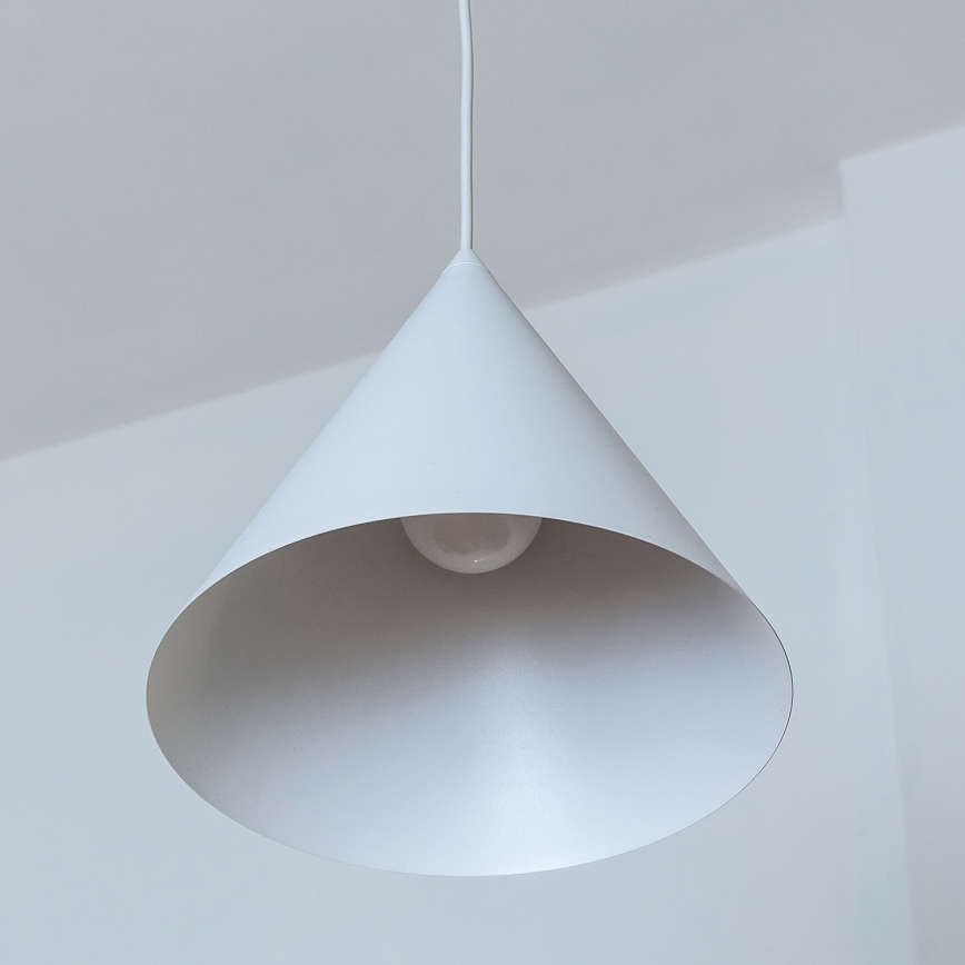 Luster na lanku ETNA 1xE27/15W/230V pr. 25 cm biely
