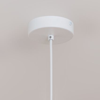 Luster na lanku ETNA 1xE27/15W/230V pr. 25 cm biely