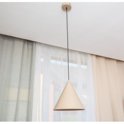 Luster na lanku ETNA 1xE27/15W/230V priem. 25 cm béžový
