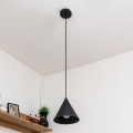 Luster na lanku ETNA 1xE27/15W/230V, priemer 18,5 cm, čierny
