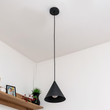 Luster na lanku ETNA 1xE27/15W/230V, priemer 18,5 cm, čierny
