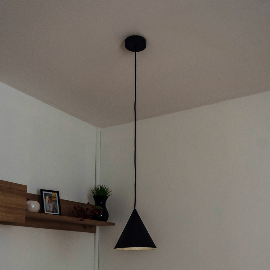 Luster na lanku ETNA 1xE27/15W/230V, priemer 18,5 cm, čierny