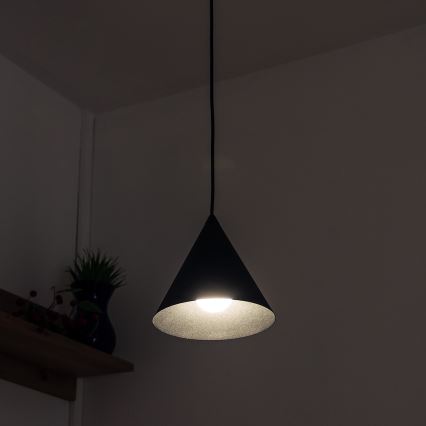 Luster na lanku ETNA 1xE27/15W/230V, priemer 18,5 cm, čierny