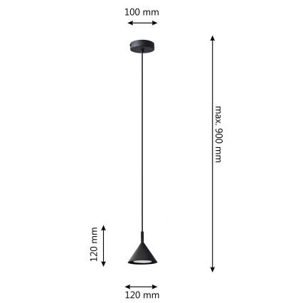 Luster na lanku ETNA 1xGX53/15W/230V čierna