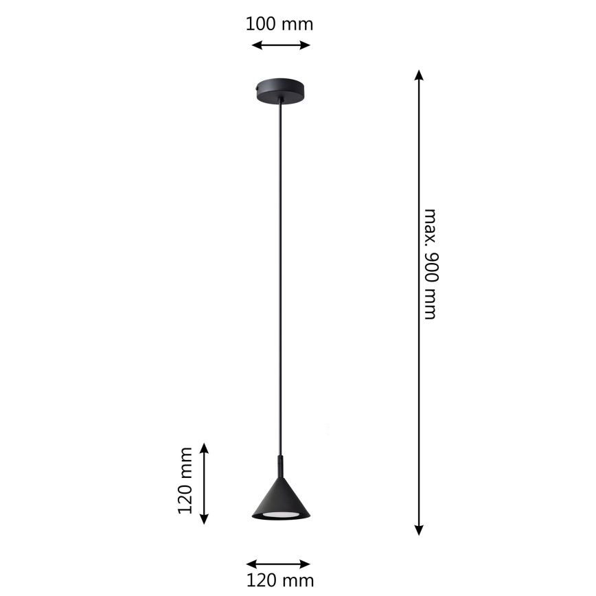 Luster na lanku ETNA 1xGX53/15W/230V čierna