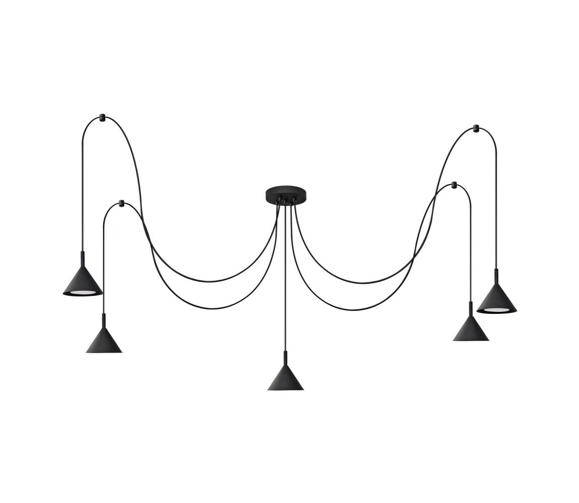 Luster na lanku ETNA 5xGX53/15W/230V pavúk čierna