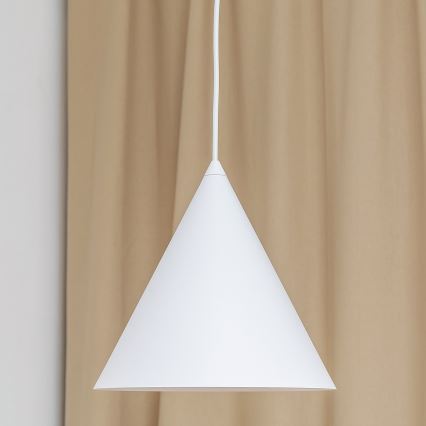 Luster na lanku ETNA II 1xE27/15W/230V pr. 25 cm biely