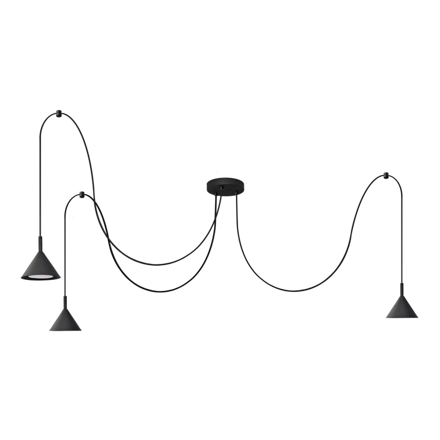 Luster na lanku ETNA LONG 3xGX53/10W/230V pavúk čierna