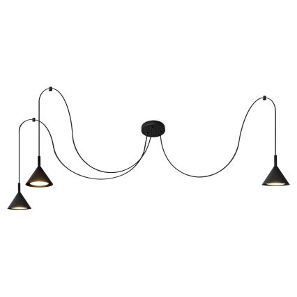 Luster na lanku ETNA LONG 3xGX53/10W/230V pavúk čierna