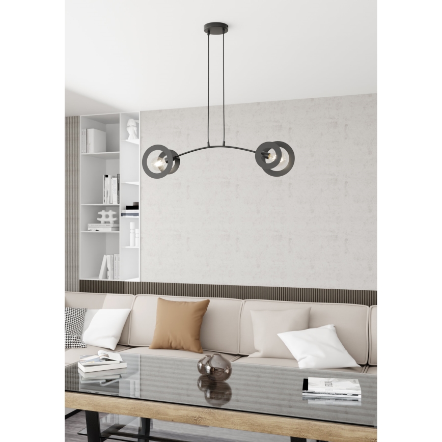 Luster na lanku EUFORIA 2xE27/15W/230V čierna