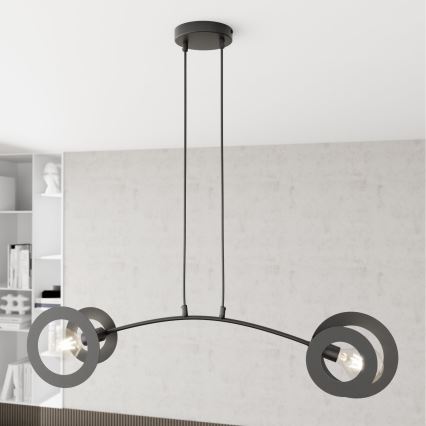 Luster na lanku EUFORIA 2xE27/15W/230V čierna