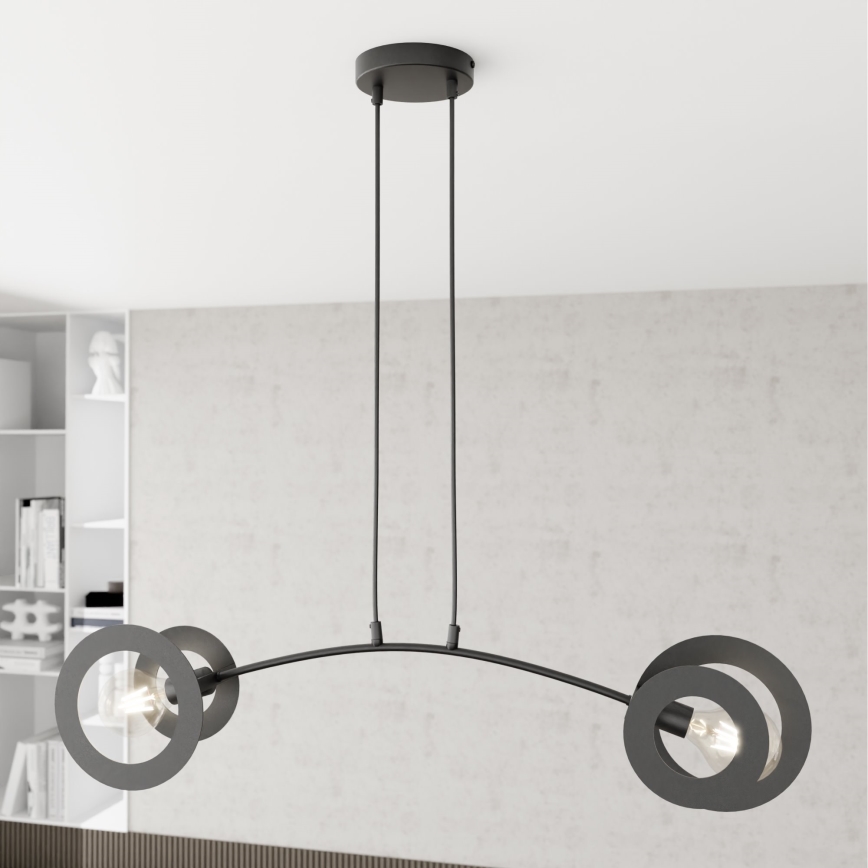 Luster na lanku EUFORIA 2xE27/15W/230V čierna