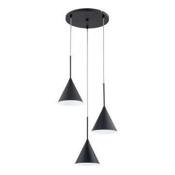Luster na lanku FABO 3xE14/10W/230V čierna
