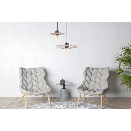 Luster na lanku FALCO 1xE27/60W/230V pr. 20 cm béžová