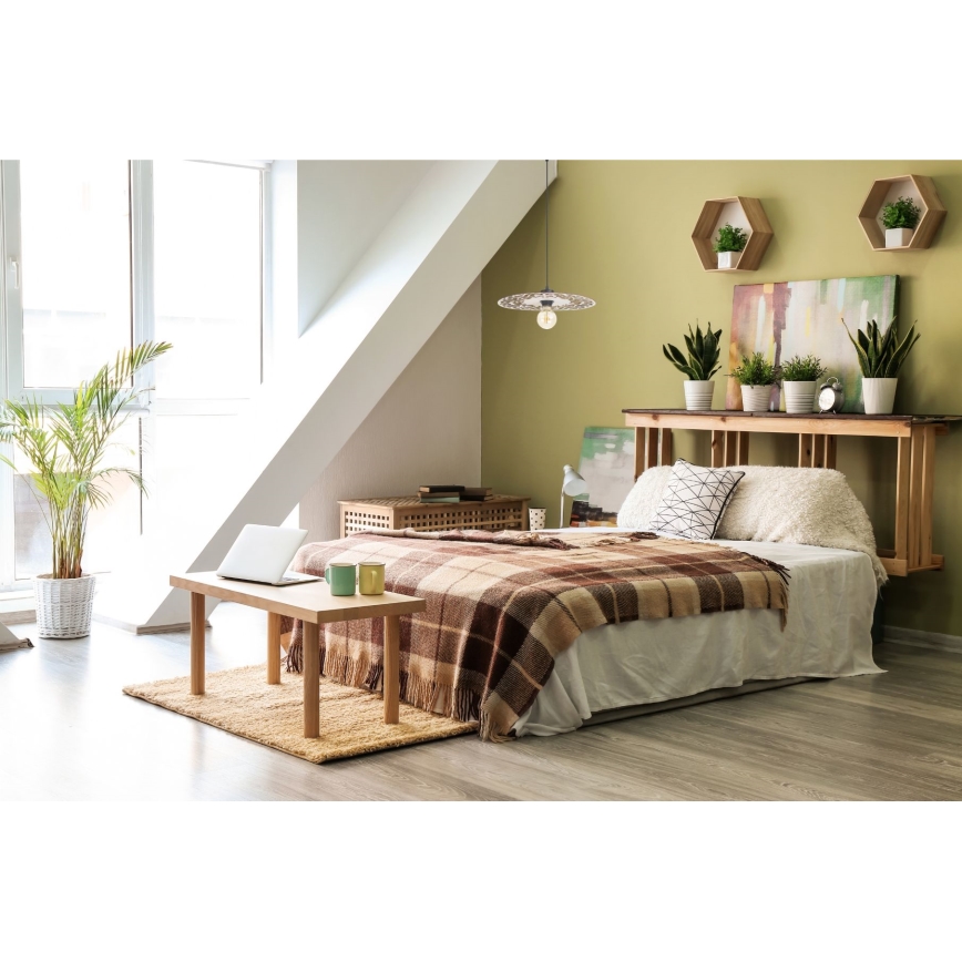 Luster na lanku FALCO 1xE27/60W/230V pr. 30 cm béžová