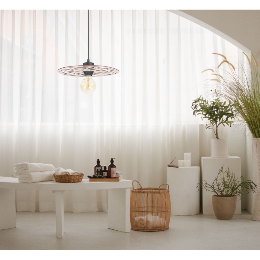 Luster na lanku FALCO 1xE27/60W/230V pr. 30 cm béžová