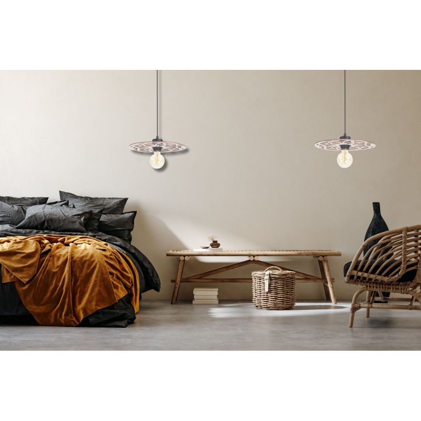 Luster na lanku FALCO 1xE27/60W/230V pr. 30 cm béžová