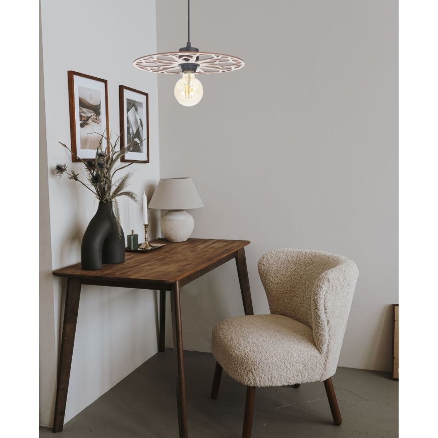 Luster na lanku FALCO 1xE27/60W/230V pr. 30 cm béžová