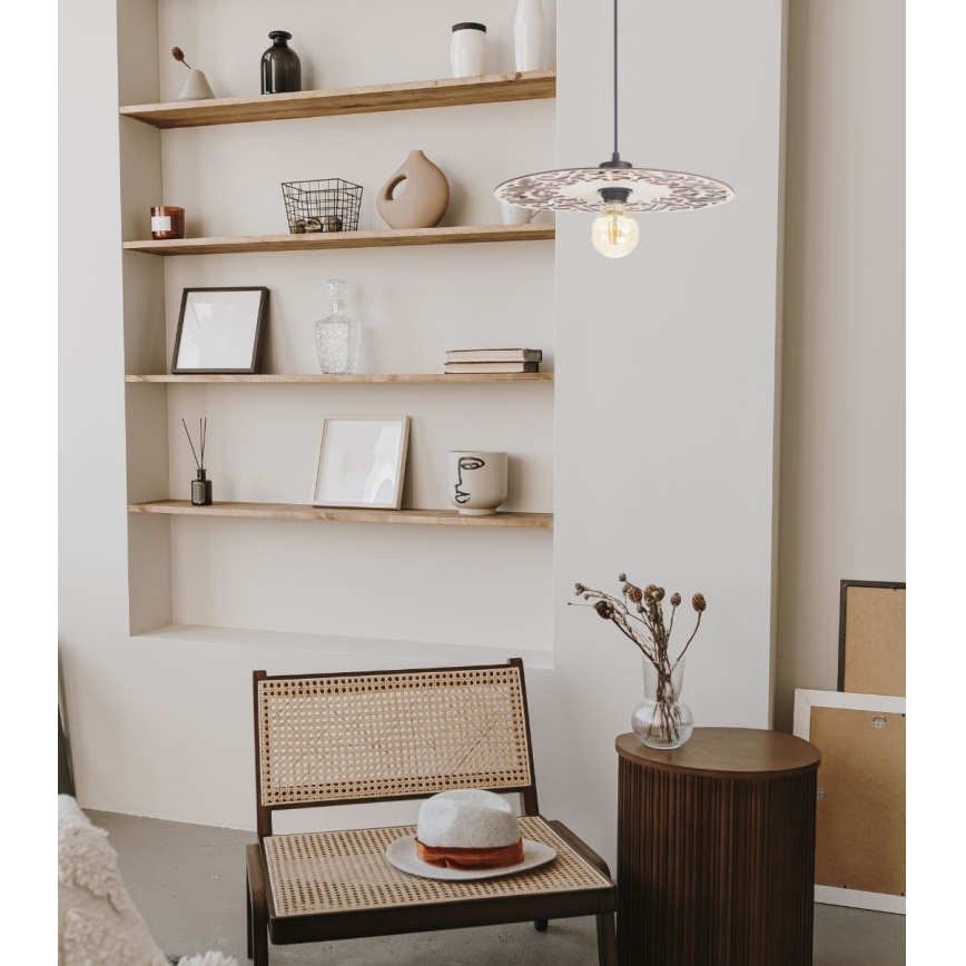 Luster na lanku FALCO 1xE27/60W/230V pr. 40 cm béžová