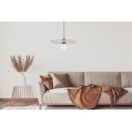 Luster na lanku FALCO 1xE27/60W/230V pr. 40 cm béžová