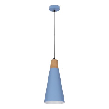 Luster na lanku FARO 1xE27/40W/230V modrá/buk