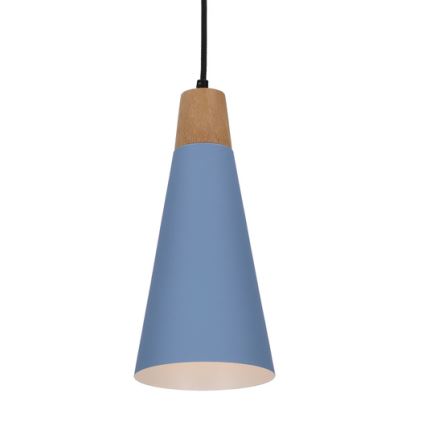 Luster na lanku FARO 1xE27/40W/230V modrá/buk
