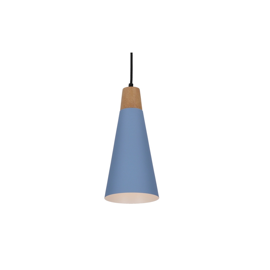 Luster na lanku FARO 1xE27/40W/230V modrá/buk