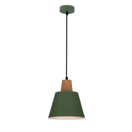 Luster na lanku FARO 1xE27/40W/230V zelená/buk