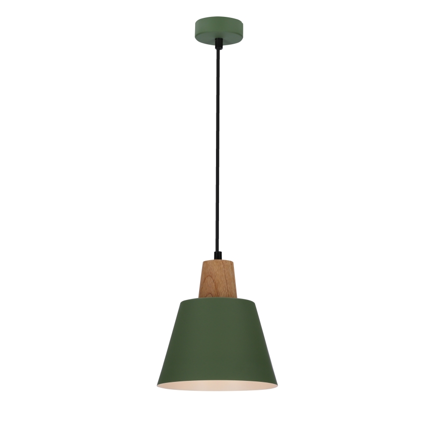 Luster na lanku FARO 1xE27/40W/230V zelená/buk