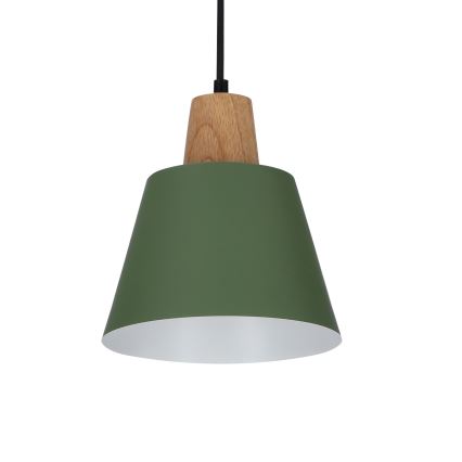 Luster na lanku FARO 1xE27/40W/230V zelená/buk