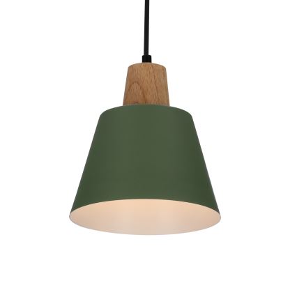 Luster na lanku FARO 1xE27/40W/230V zelená/buk