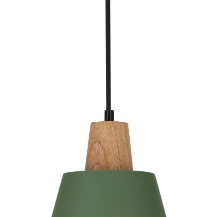Luster na lanku FARO 1xE27/40W/230V zelená/buk