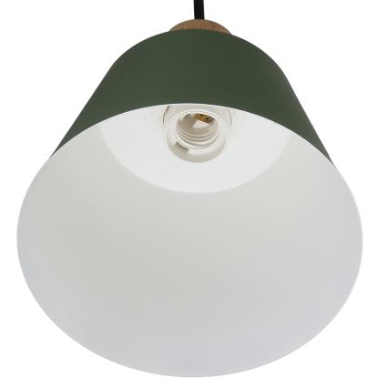 Luster na lanku FARO 1xE27/40W/230V zelená/buk