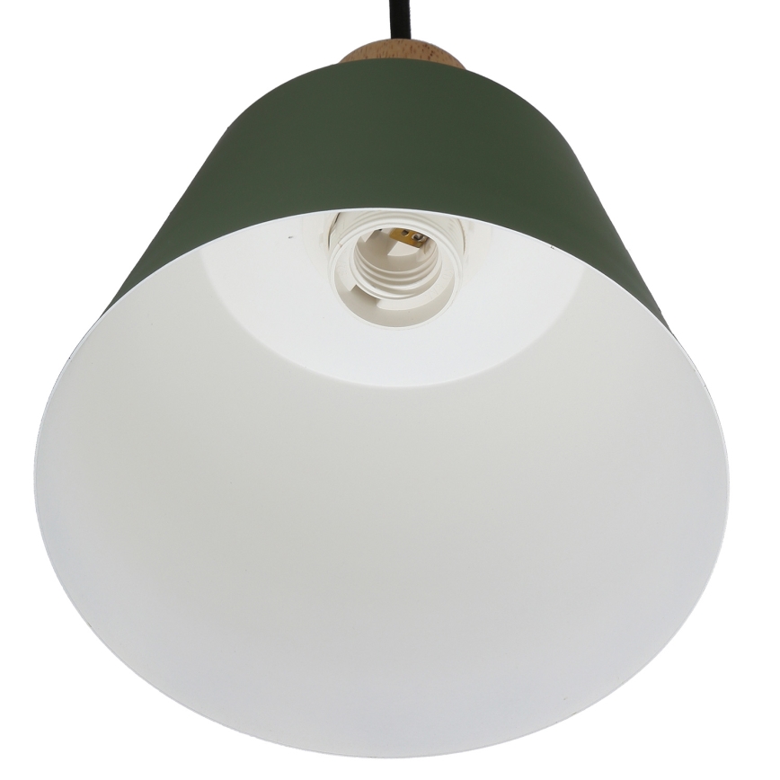 Luster na lanku FARO 1xE27/40W/230V zelená/buk