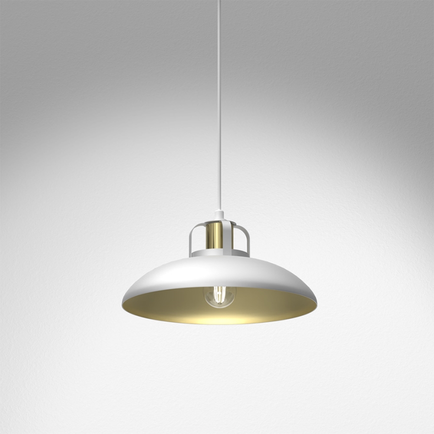Luster na lanku FELIX 1xE27/60W/230V biela