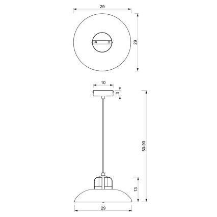 Luster na lanku FELIX 1xE27/60W/230V biela