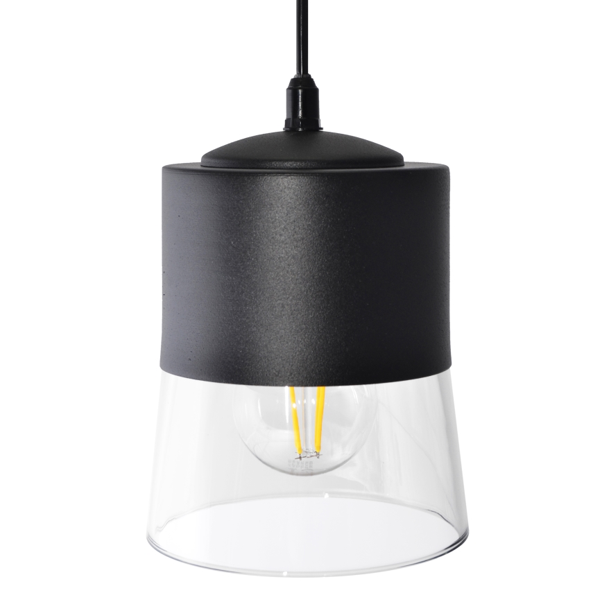 Luster na lanku FERGIE 1xE27/15W/230V čierna