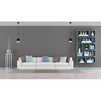 Luster na lanku FERGIE 1xE27/15W/230V čierna