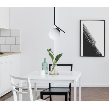 Luster na lanku FIRA 1xE27/60W/230V čierna