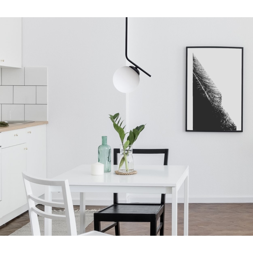Luster na lanku FIRA 1xE27/60W/230V čierna