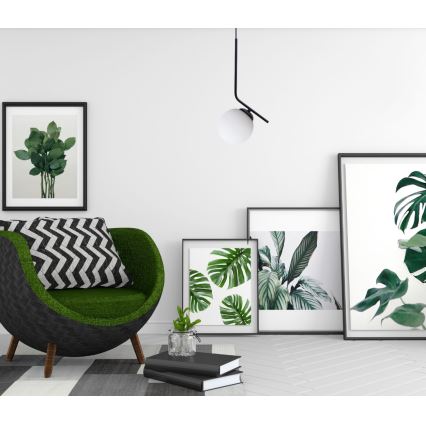 Luster na lanku FIRA 1xE27/60W/230V čierna