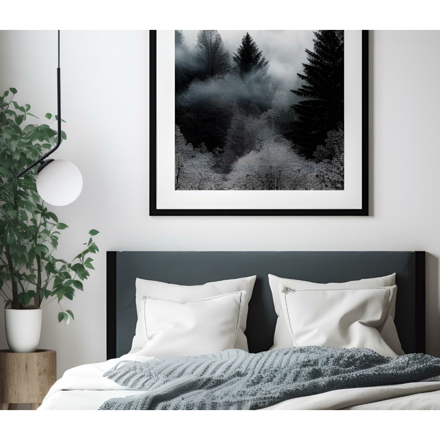 Luster na lanku FIRA 1xE27/60W/230V čierna