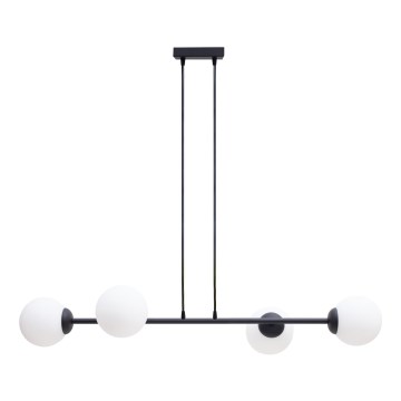Luster na lanku FIRA 4xE27/60W/230V čierna