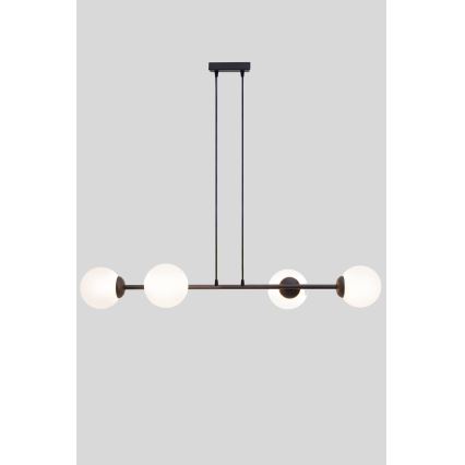Luster na lanku FIRA 4xE27/60W/230V čierna