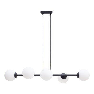 Luster na lanku FIRA 5xE27/60W/230V čierna